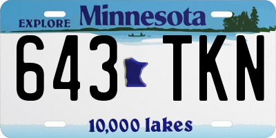 MN license plate 643TKN