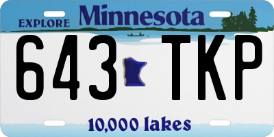 MN license plate 643TKP