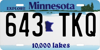MN license plate 643TKQ