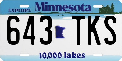 MN license plate 643TKS
