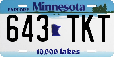 MN license plate 643TKT