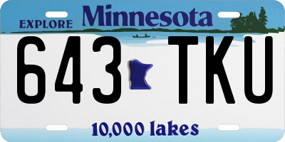 MN license plate 643TKU