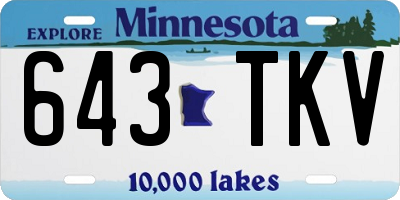 MN license plate 643TKV