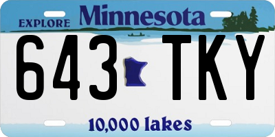MN license plate 643TKY