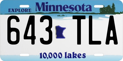 MN license plate 643TLA