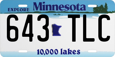 MN license plate 643TLC