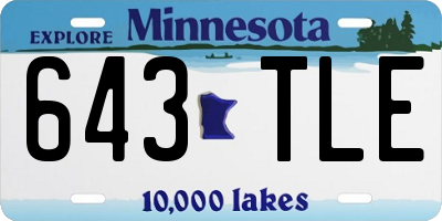 MN license plate 643TLE