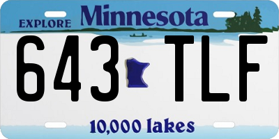 MN license plate 643TLF