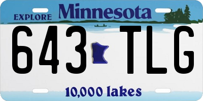 MN license plate 643TLG