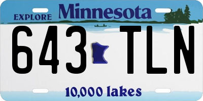 MN license plate 643TLN