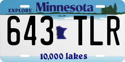 MN license plate 643TLR