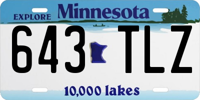 MN license plate 643TLZ