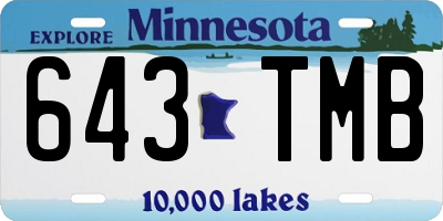 MN license plate 643TMB