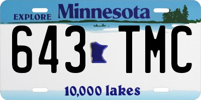 MN license plate 643TMC