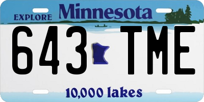 MN license plate 643TME