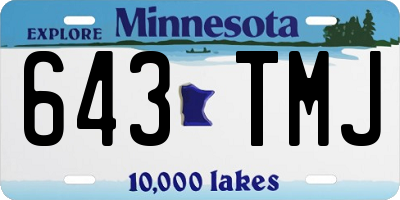 MN license plate 643TMJ