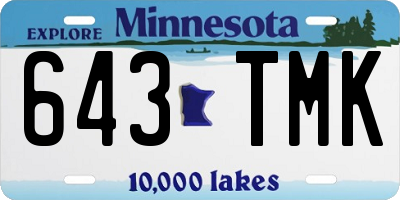 MN license plate 643TMK