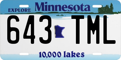 MN license plate 643TML