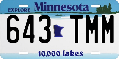 MN license plate 643TMM