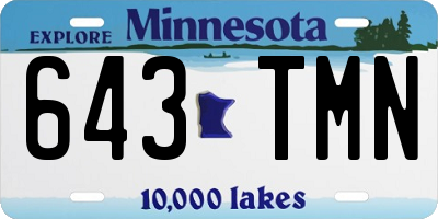 MN license plate 643TMN