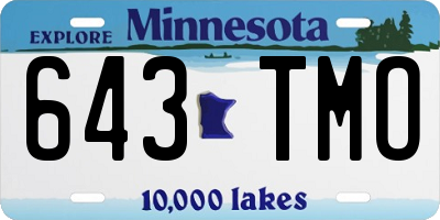 MN license plate 643TMO