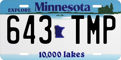 MN license plate 643TMP