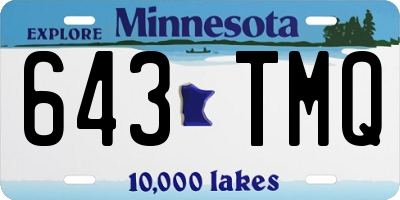 MN license plate 643TMQ