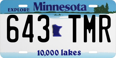 MN license plate 643TMR