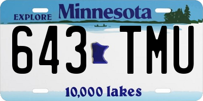 MN license plate 643TMU