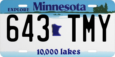MN license plate 643TMY