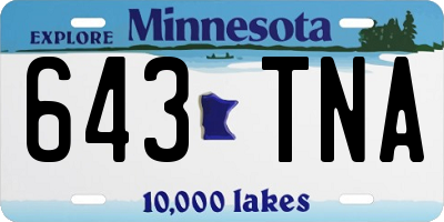 MN license plate 643TNA
