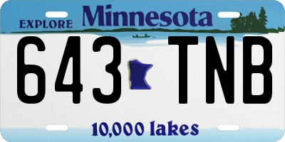 MN license plate 643TNB