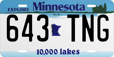 MN license plate 643TNG