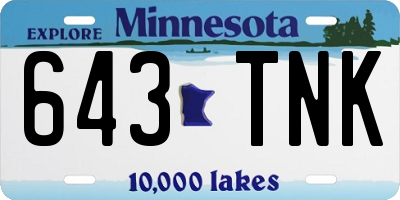 MN license plate 643TNK