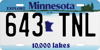 MN license plate 643TNL