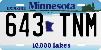 MN license plate 643TNM