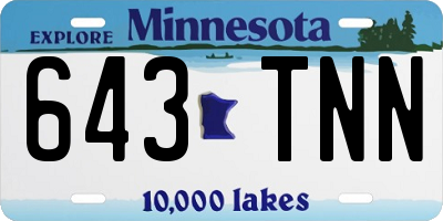 MN license plate 643TNN