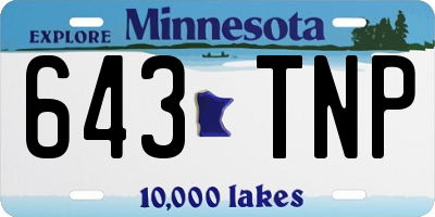 MN license plate 643TNP
