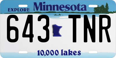 MN license plate 643TNR