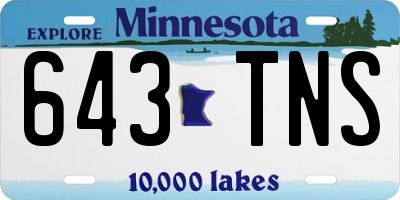 MN license plate 643TNS
