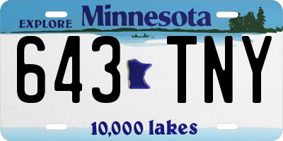 MN license plate 643TNY