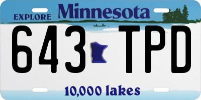 MN license plate 643TPD