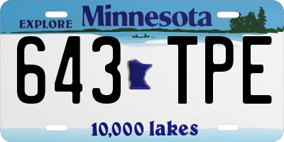 MN license plate 643TPE