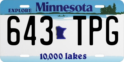 MN license plate 643TPG