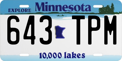 MN license plate 643TPM