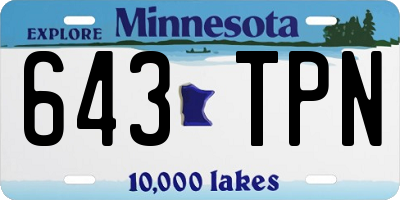 MN license plate 643TPN