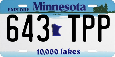 MN license plate 643TPP