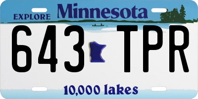 MN license plate 643TPR