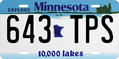 MN license plate 643TPS