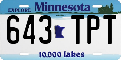 MN license plate 643TPT